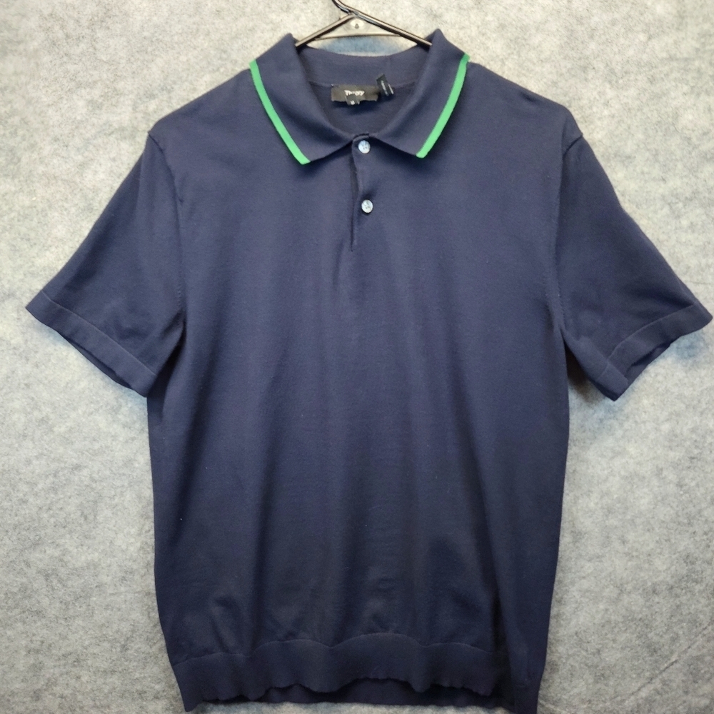 Theory Navy Blue Short Sleeve Polo Size Medium